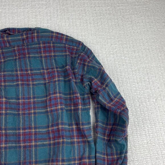 Vtg Pendleton Shirt Mens Large Plaid Wool Flannel USA Elbow Pads Wool Read* - Picture 16 of 16